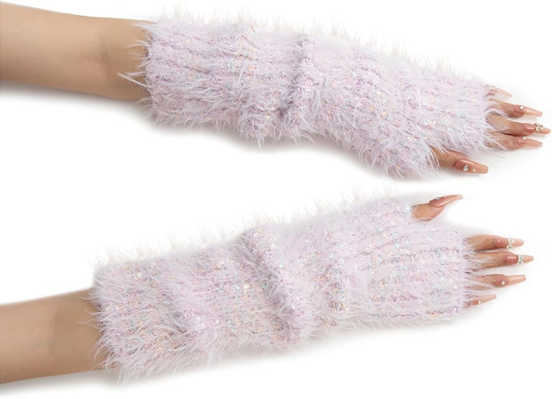 F Flammi Arm Warmers Women Kawaii Japanese Harajuku Y2k Arm Warmer for Girls Velvet Fingerless Gloves Knitted Arm Sleeve - Image 5